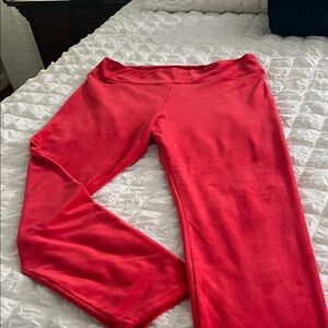 Vibrant Red Velvet Pants